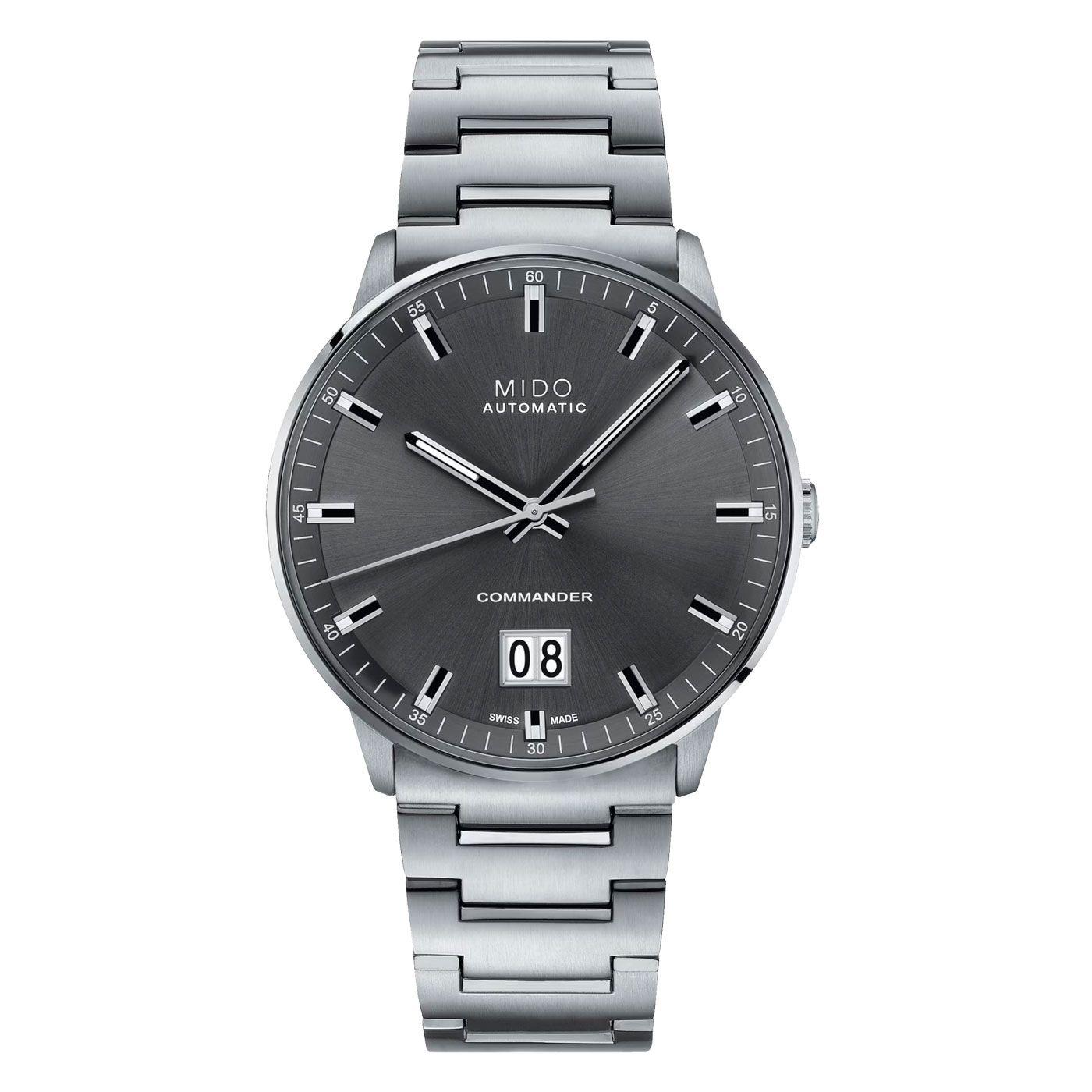 Reloj Mido Commander Big Date Gris-0