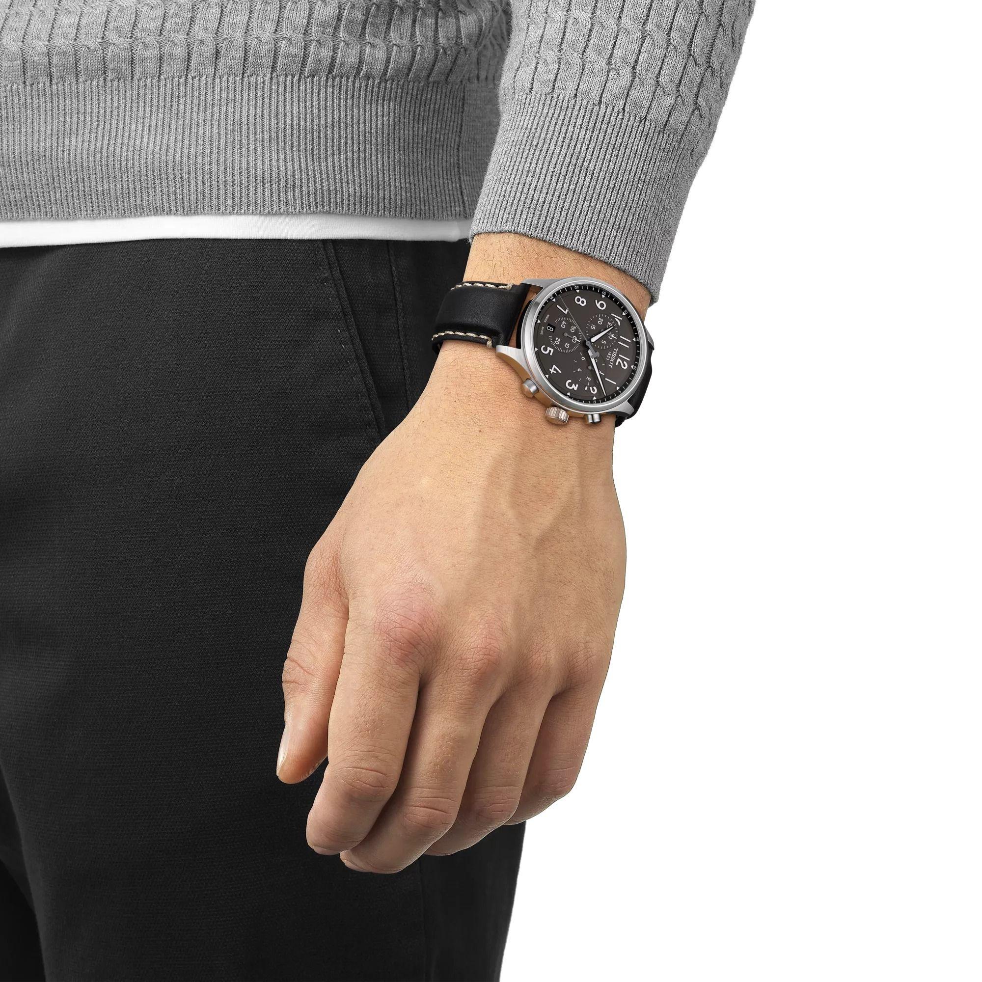 Reloj Tissot Chrono XL Cuero Acero Negro-3