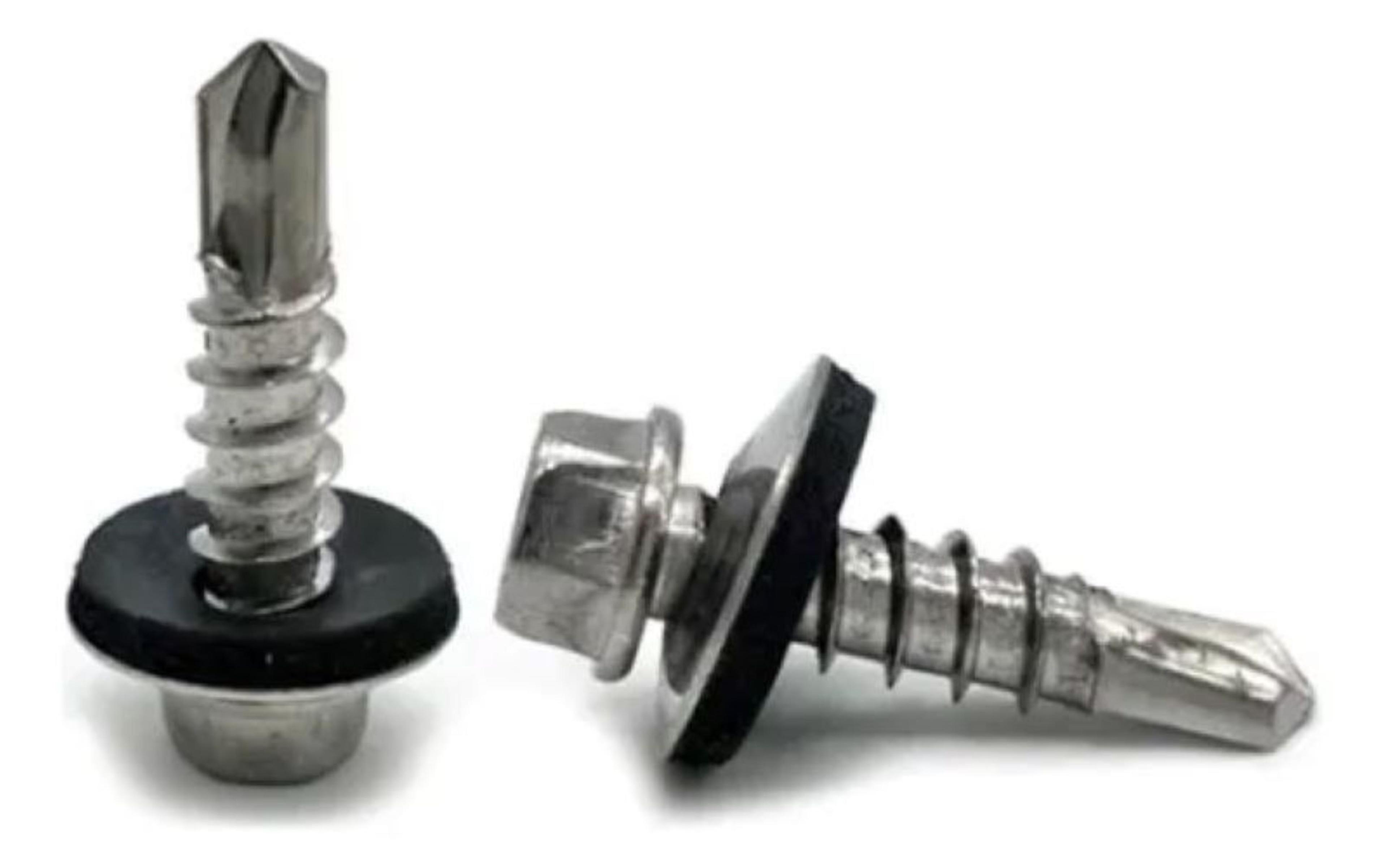 Tornillo Cabeza Hexagonal Con Golilla Punta Broca 12-14 x 2 100un-0