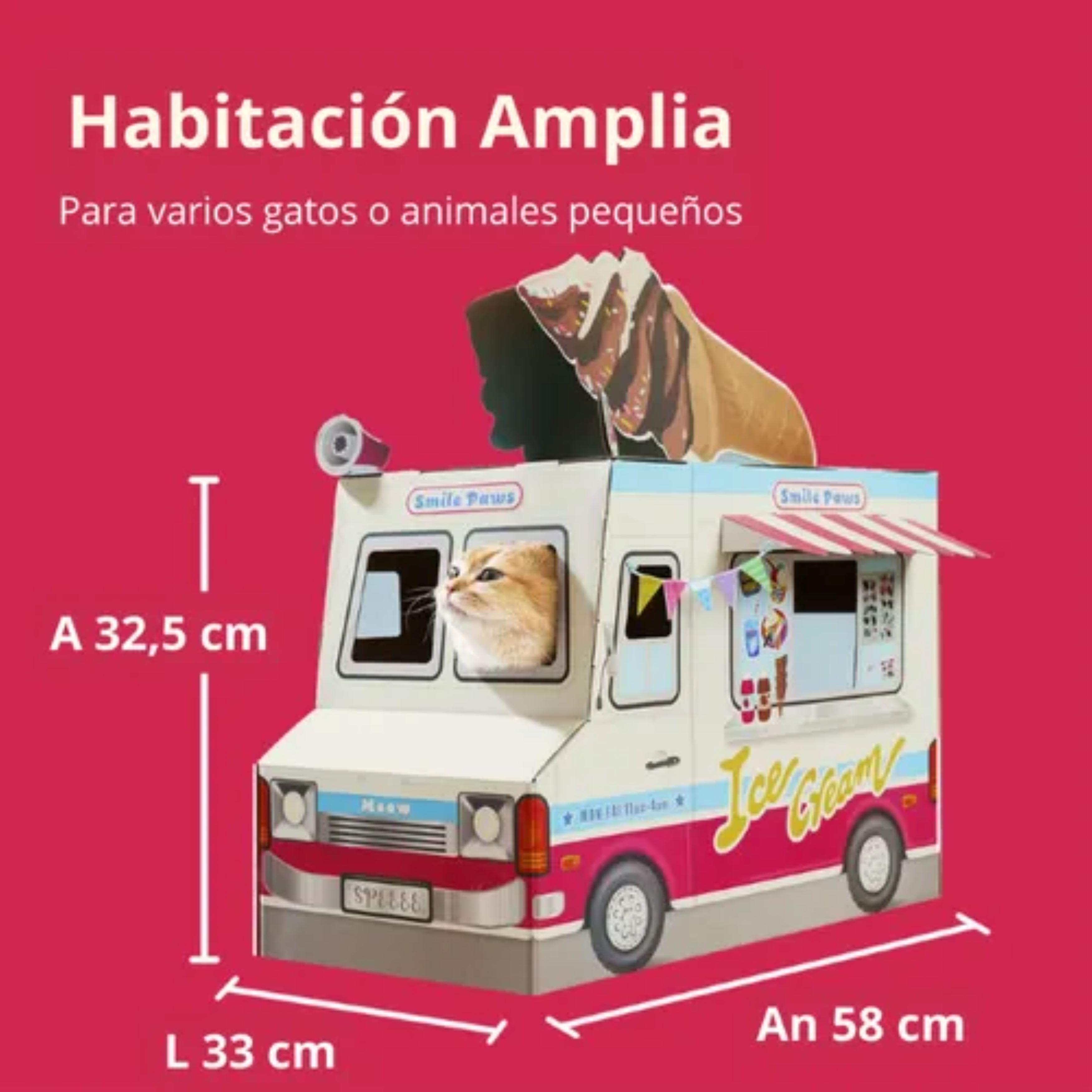 Casa Rascador Multiuso Ice Cream Food Truck Gris-1