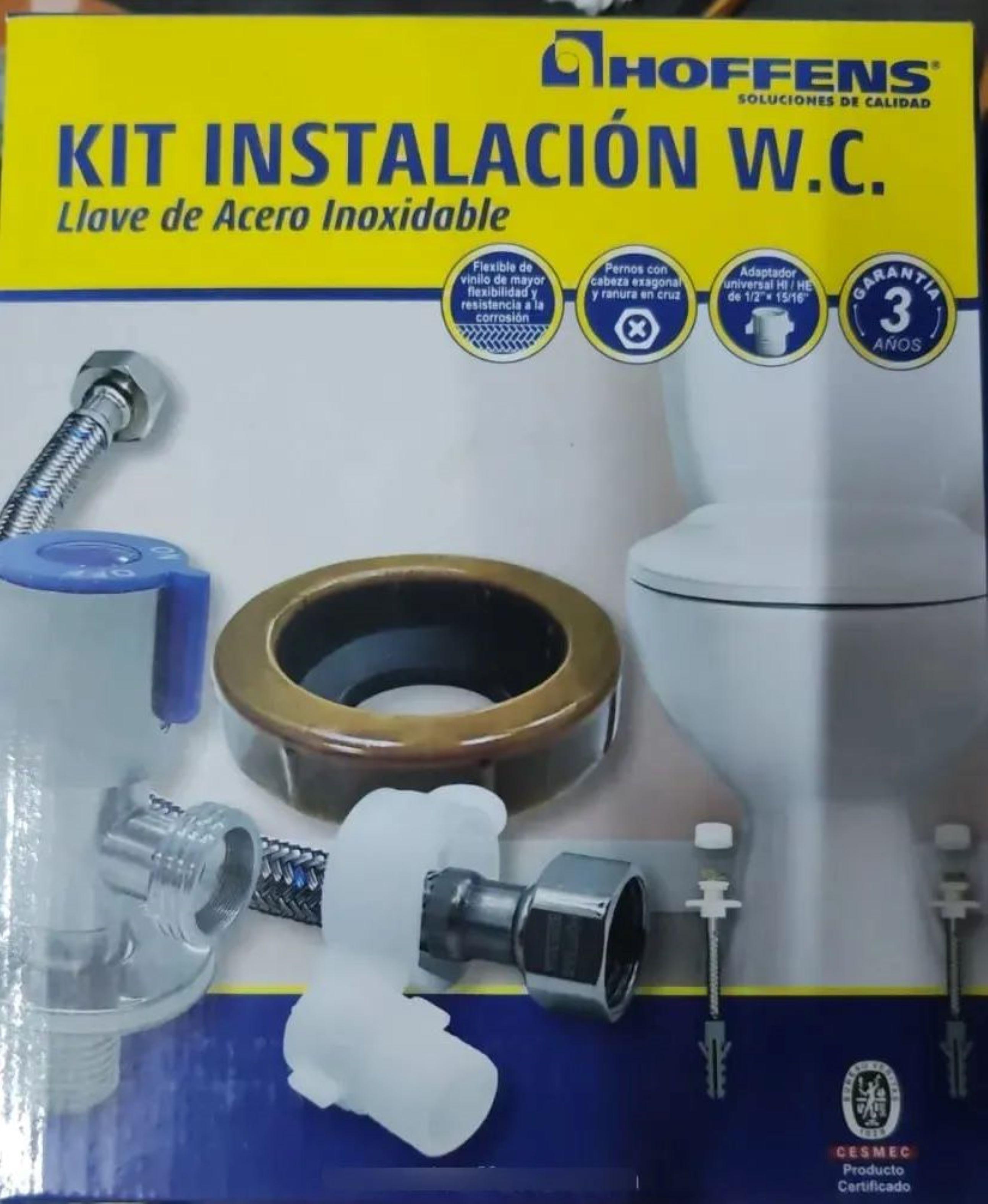 Kit De Instalacion Wc Llave Angular Completo Hoffens-0