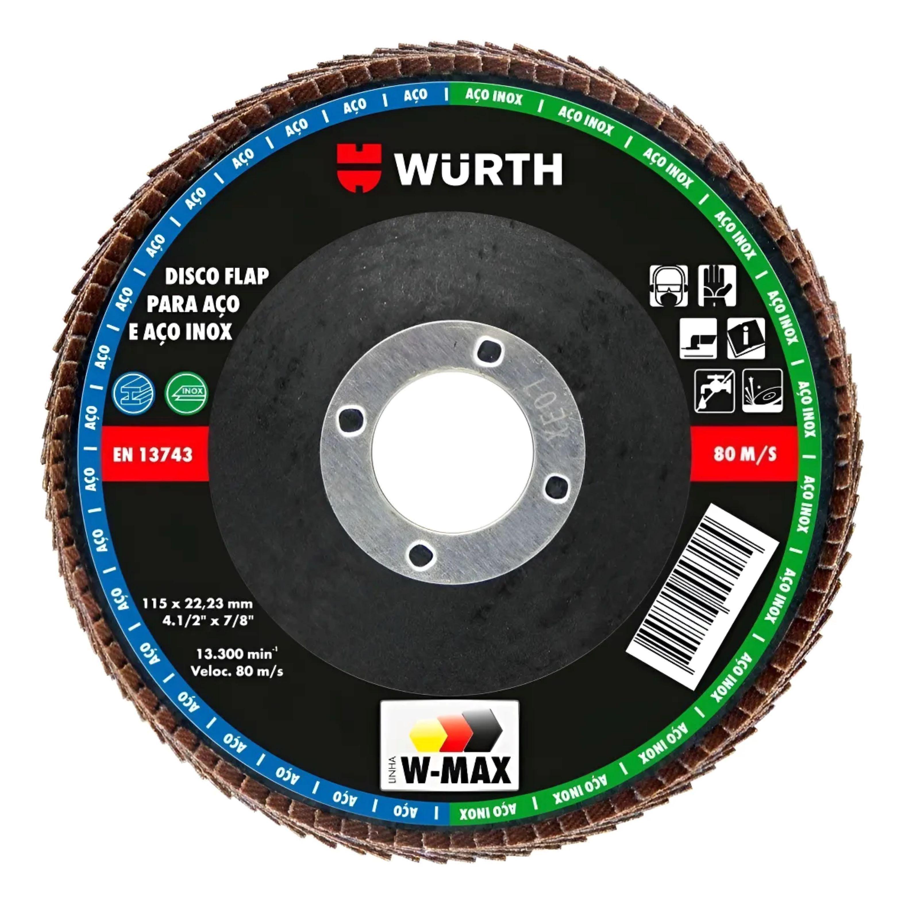 Disco Traslapado Grano 80 W max Wurth Rojo-0