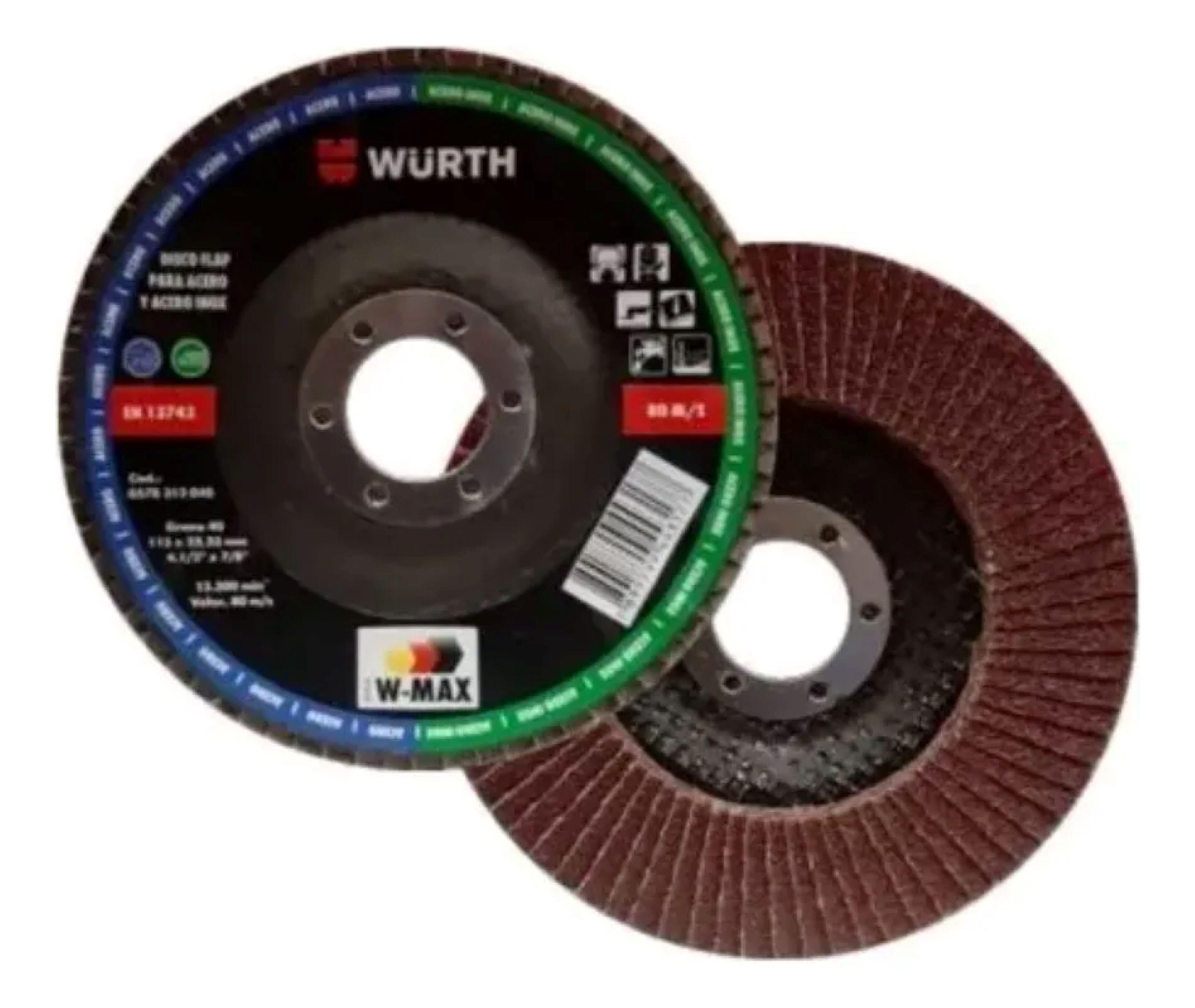 Disco Traslapado Grano 80 W max Wurth Rojo-1