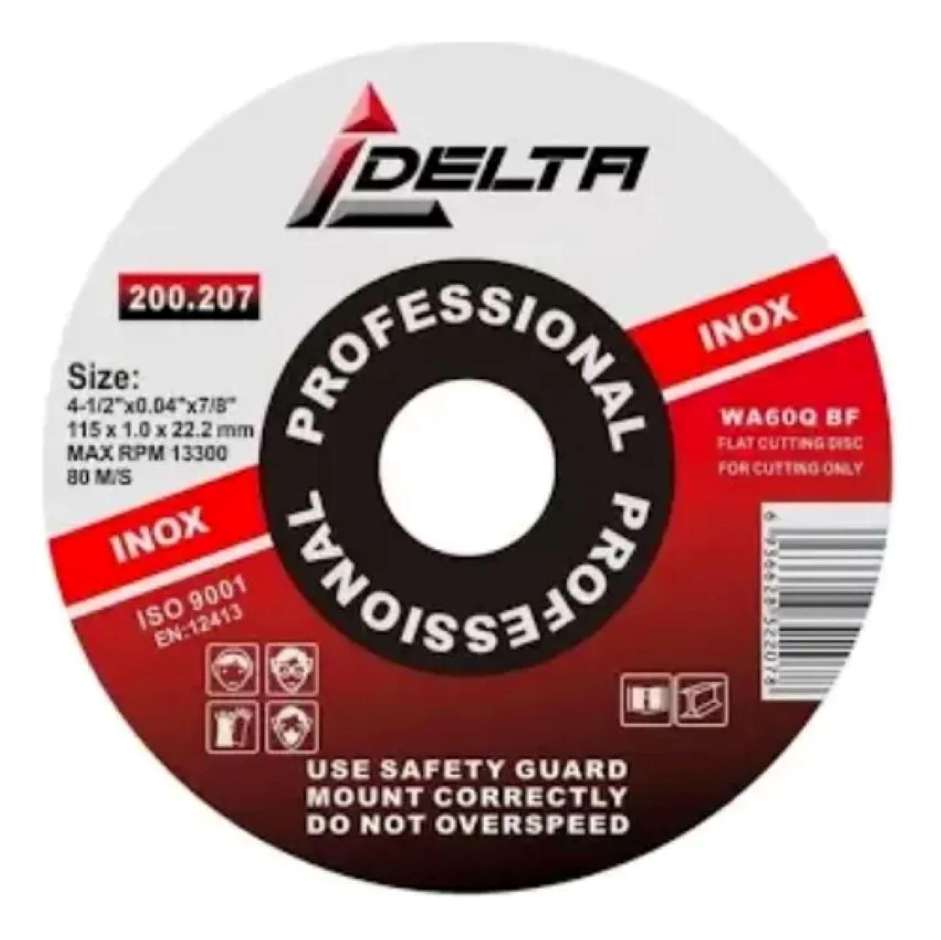 Discos De Corte Inox 4 1/2 X 1mm Delta Flex-1