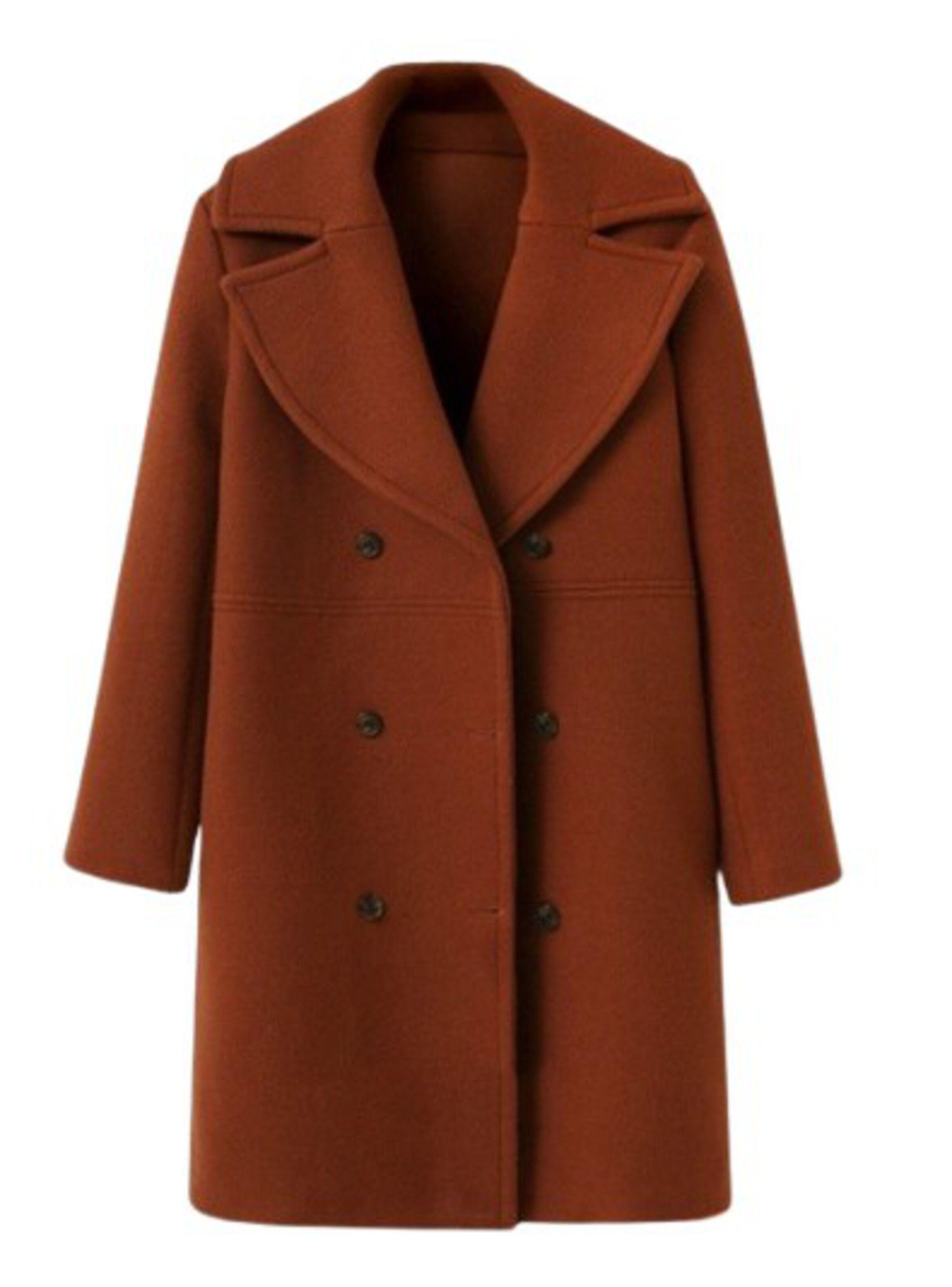 Abrigo de Botonadura Sencilla Marron-0