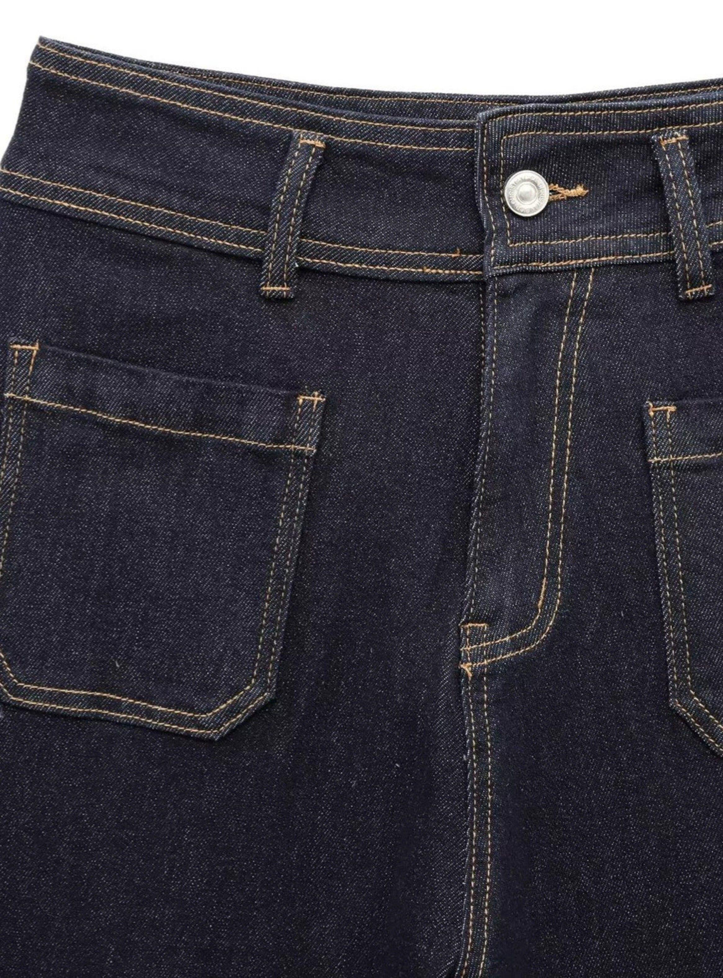 Jeans Culotte Bianca Azul Marino -4