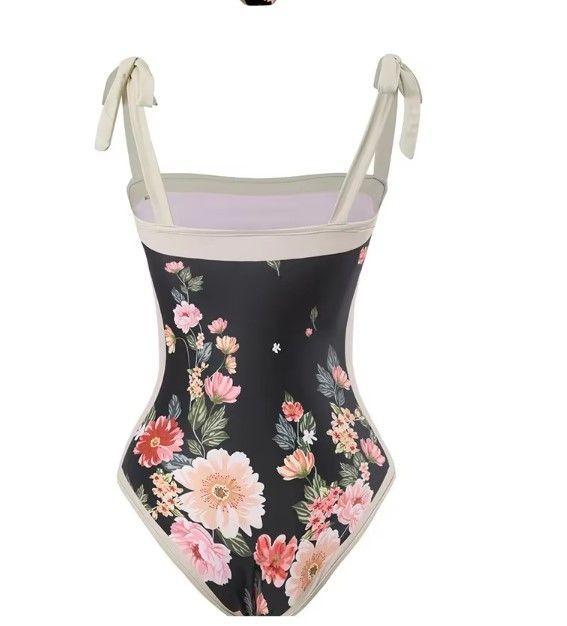 Traje De Baño Entero Reversible Negro Rosado Macarella-2