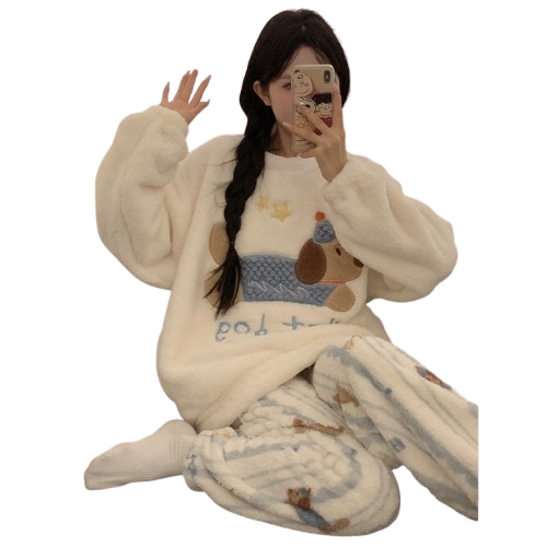 Pijama Elisabetta Polar Blanco-2