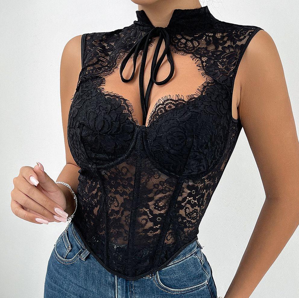 TOP CORSET ENCAJES NEGRO MAITE -1