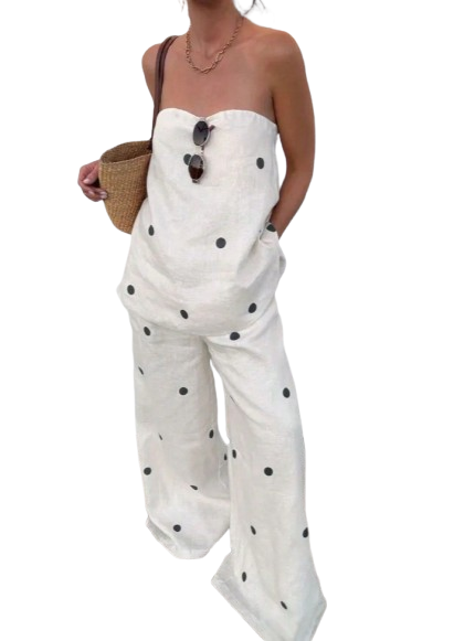 Set Dos Piezas Madonna Mujer Polka Dot Negro-2