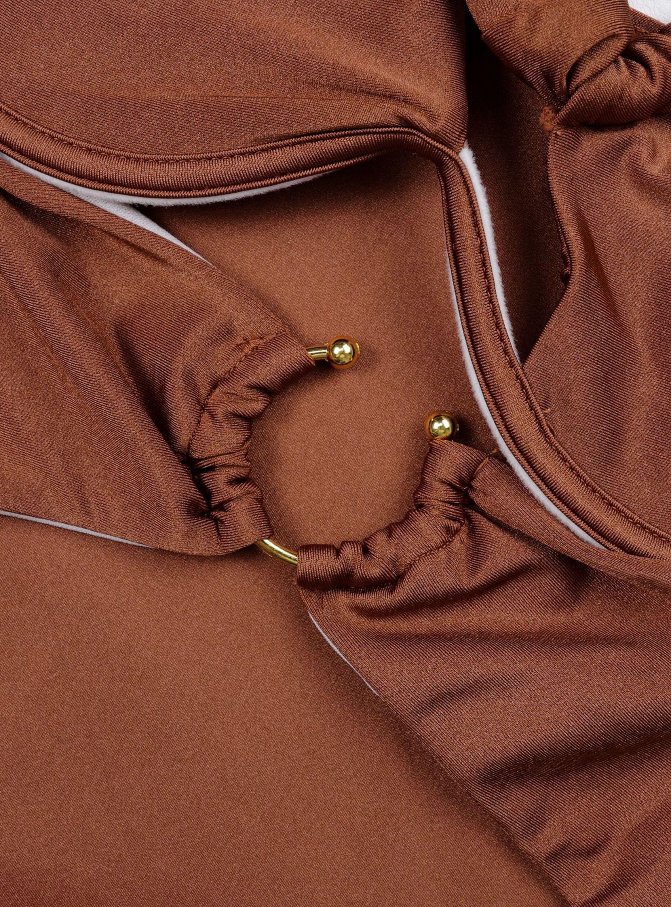 Traje de Baño una Pieza Asimetrico Benagil Marron-2