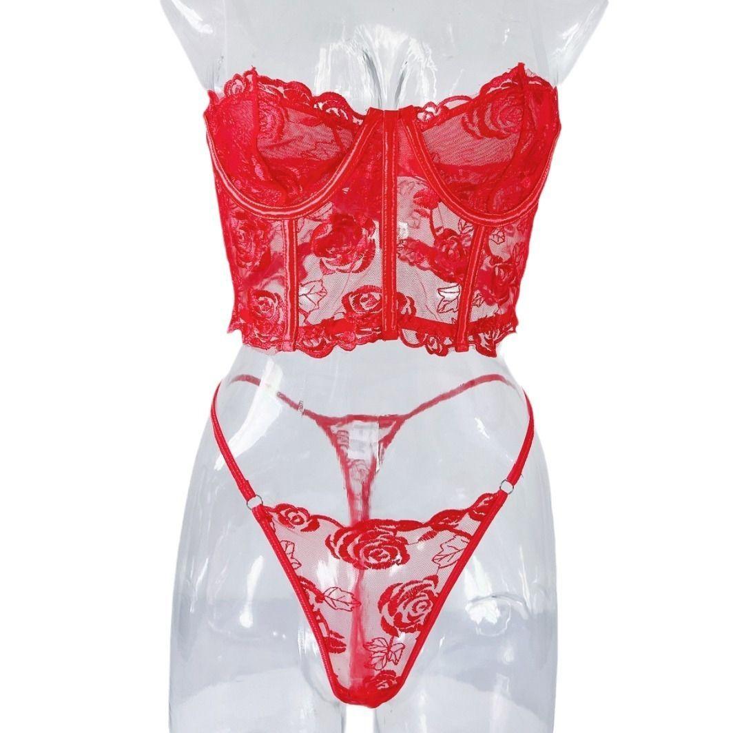 Set Lencero Bustier Rojo Mercy-4