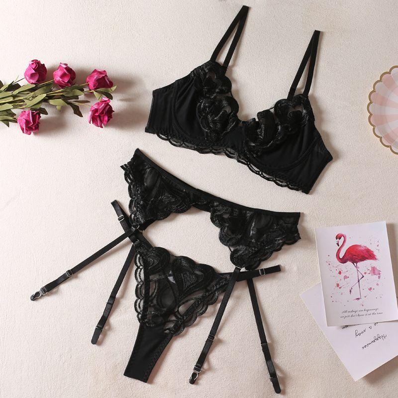 Set Lenceria Ropa Intima Negra Mujer Agatha-1
