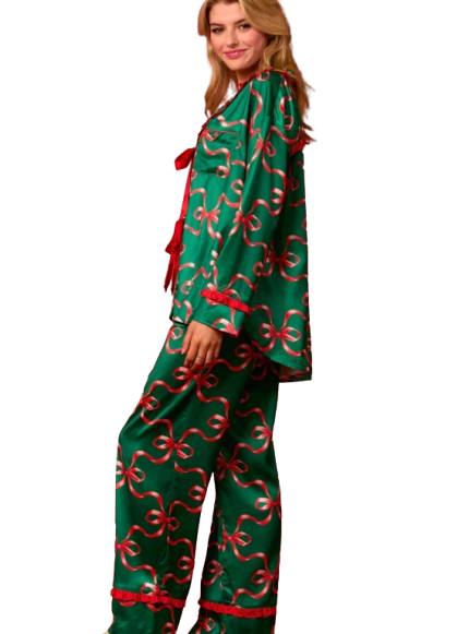 Pijama Largo Navidad Verde-1