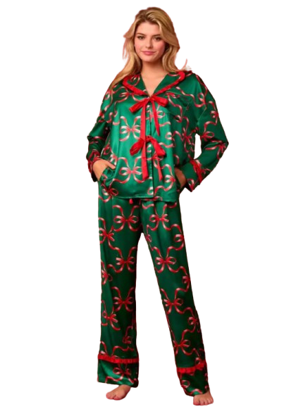 Pijama Largo Navidad Verde-2