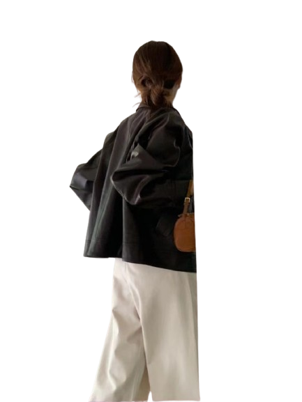 Chaqueta Franchesca Cuerina Marron -3