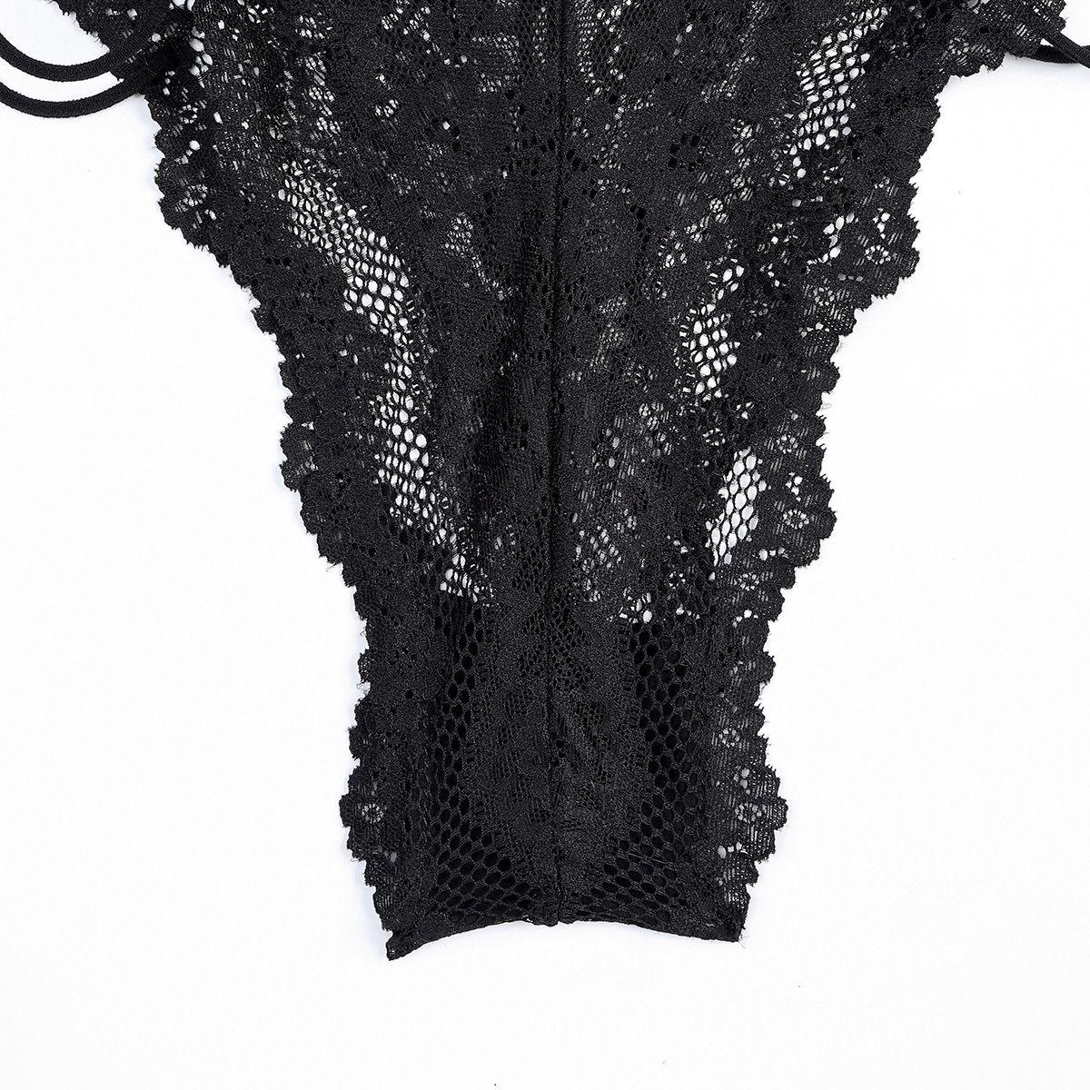 Body Enterito Escote Profundo Negro Temptation-6