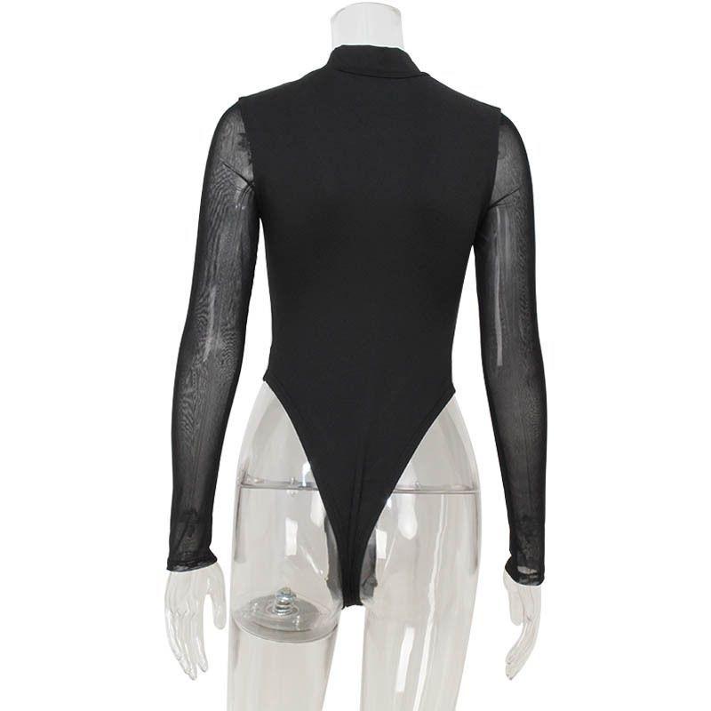 Body Transparencia Aitana Negro Manga Larga -4