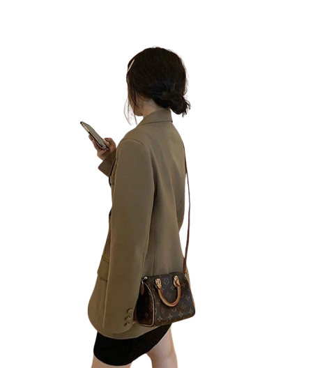 Blazer Entallado Con Cinturon Marron-1