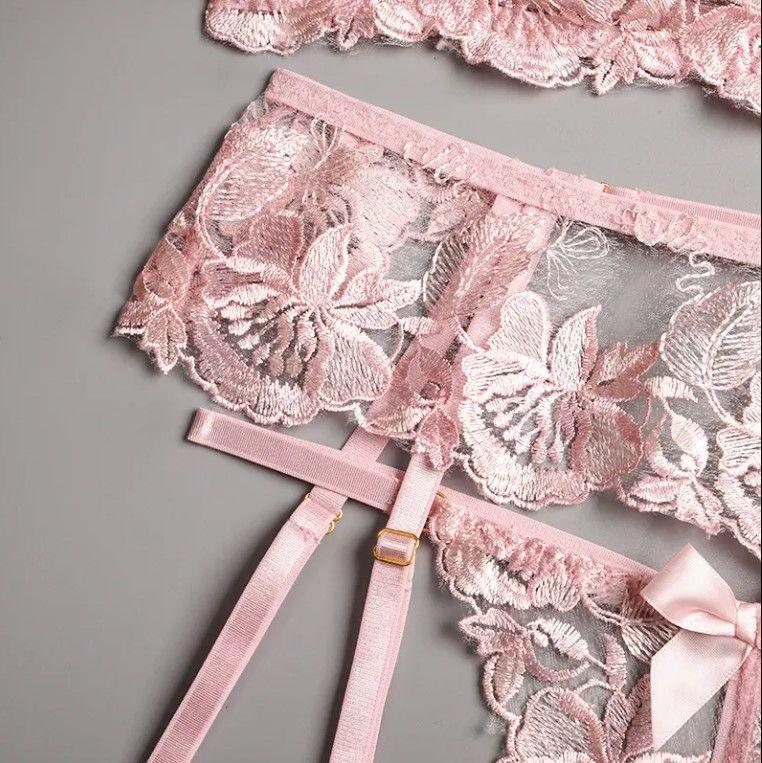 Set Lenceria Ropa Interior Mujer Colirio Rosa-2