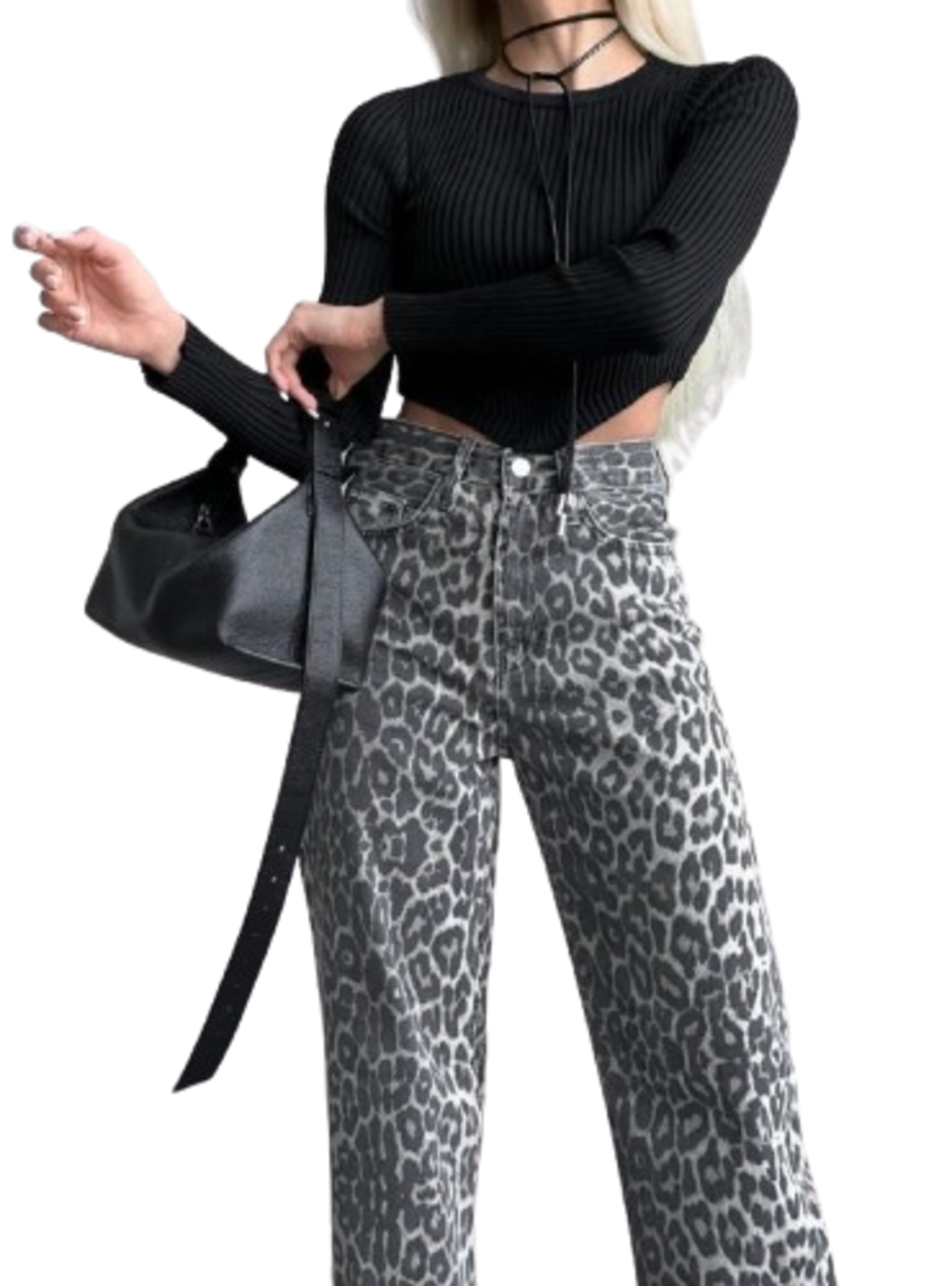 Pantalon  Rectos de Leopardo Mujer-2