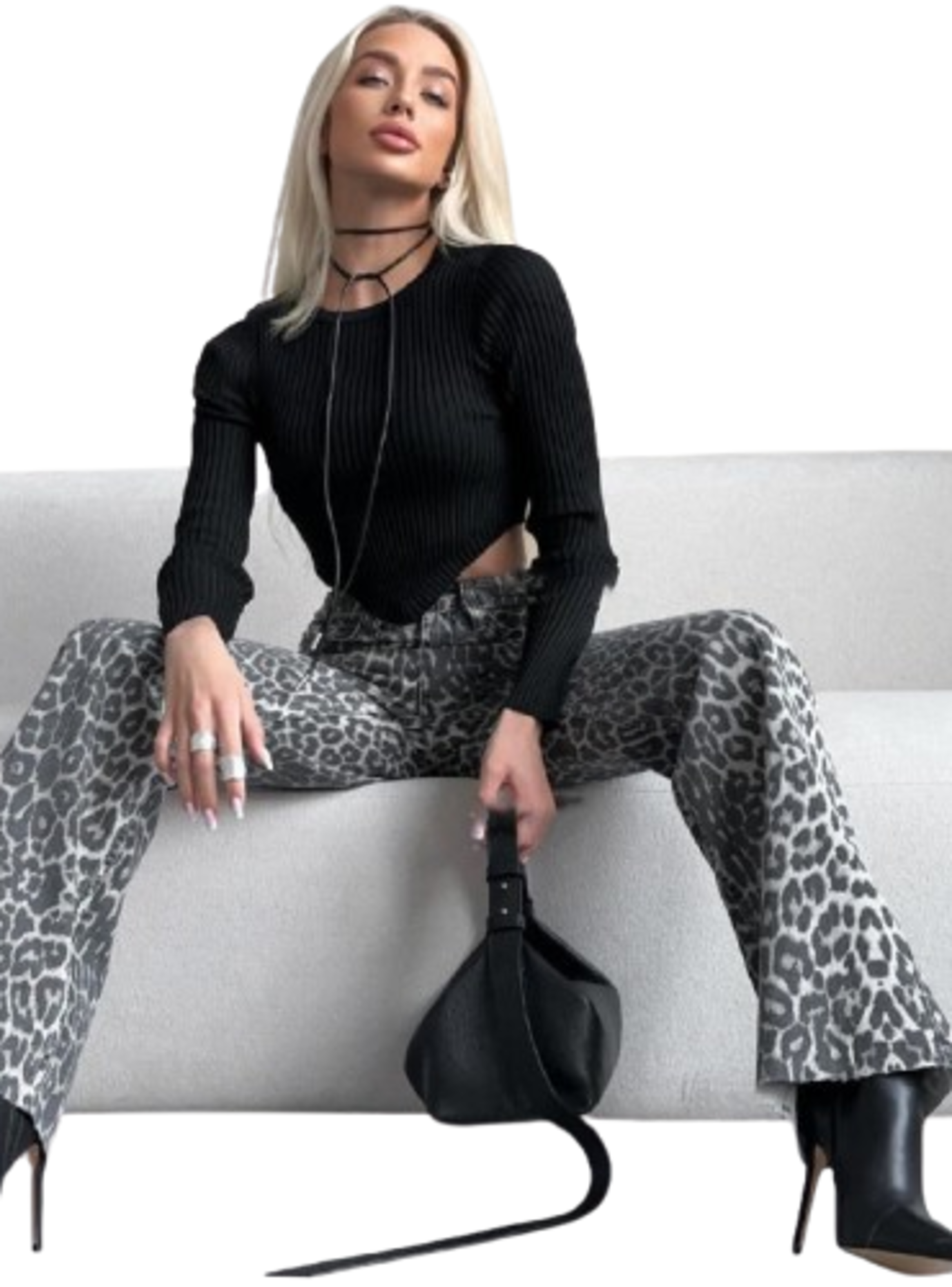 Pantalon  Rectos de Leopardo Mujer-3