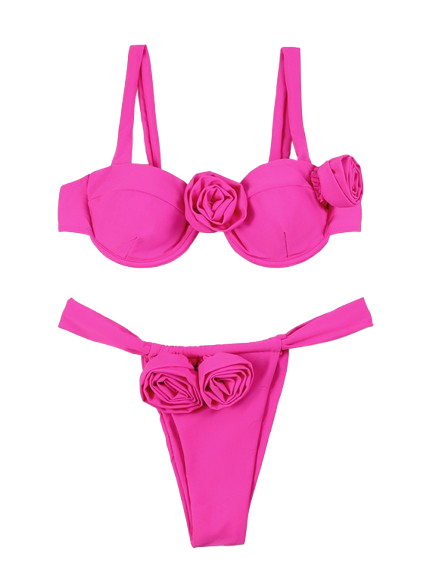 Traje de Baño de Dos Piezas Marietas Fucsia-0