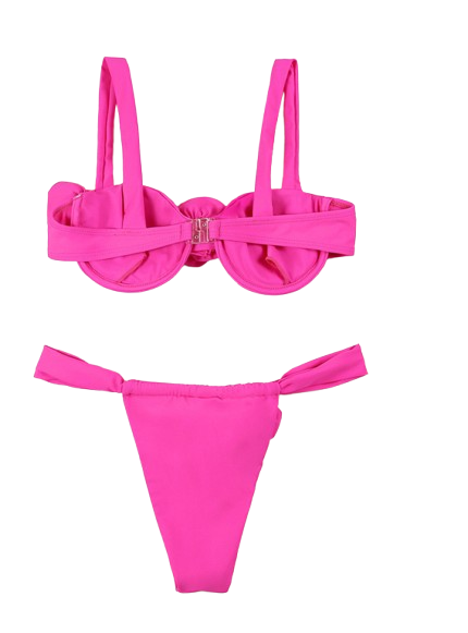 Traje de Baño de Dos Piezas Marietas Fucsia-1