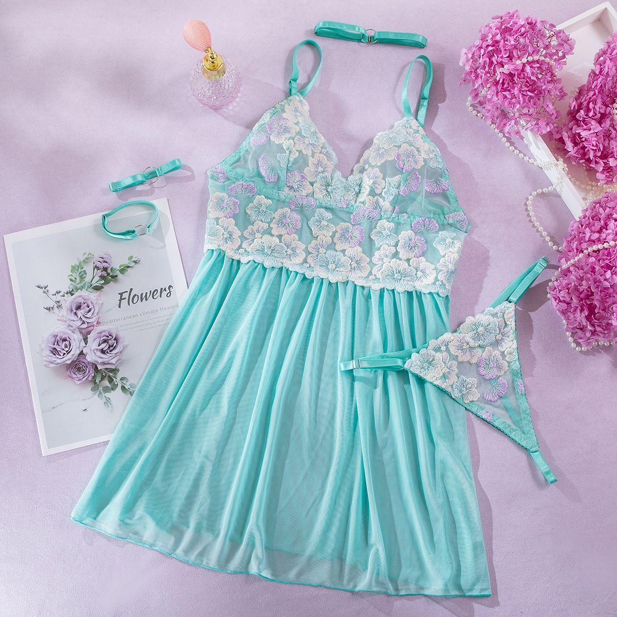 Baby Doll  Bata Pijama Turquesa Mint Girl-3