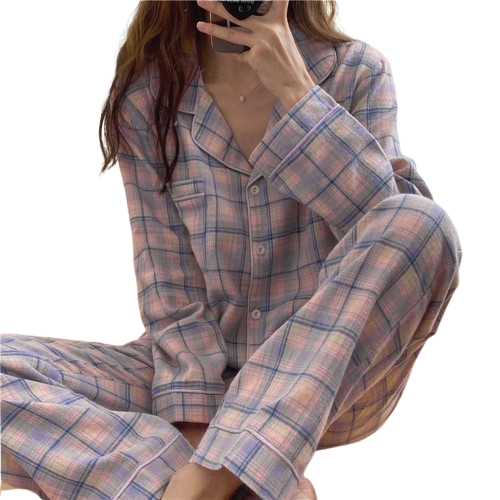 Pijama Chiara Cuadrille Lila Mujer-2
