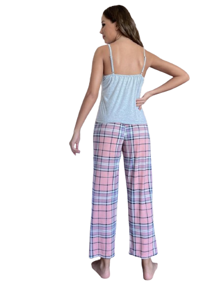 Pijama Viviana Cuadrille Gris -2