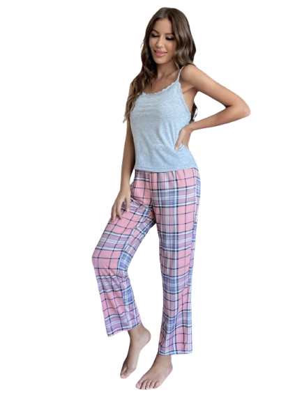 Pijama Viviana Cuadrille Gris -3