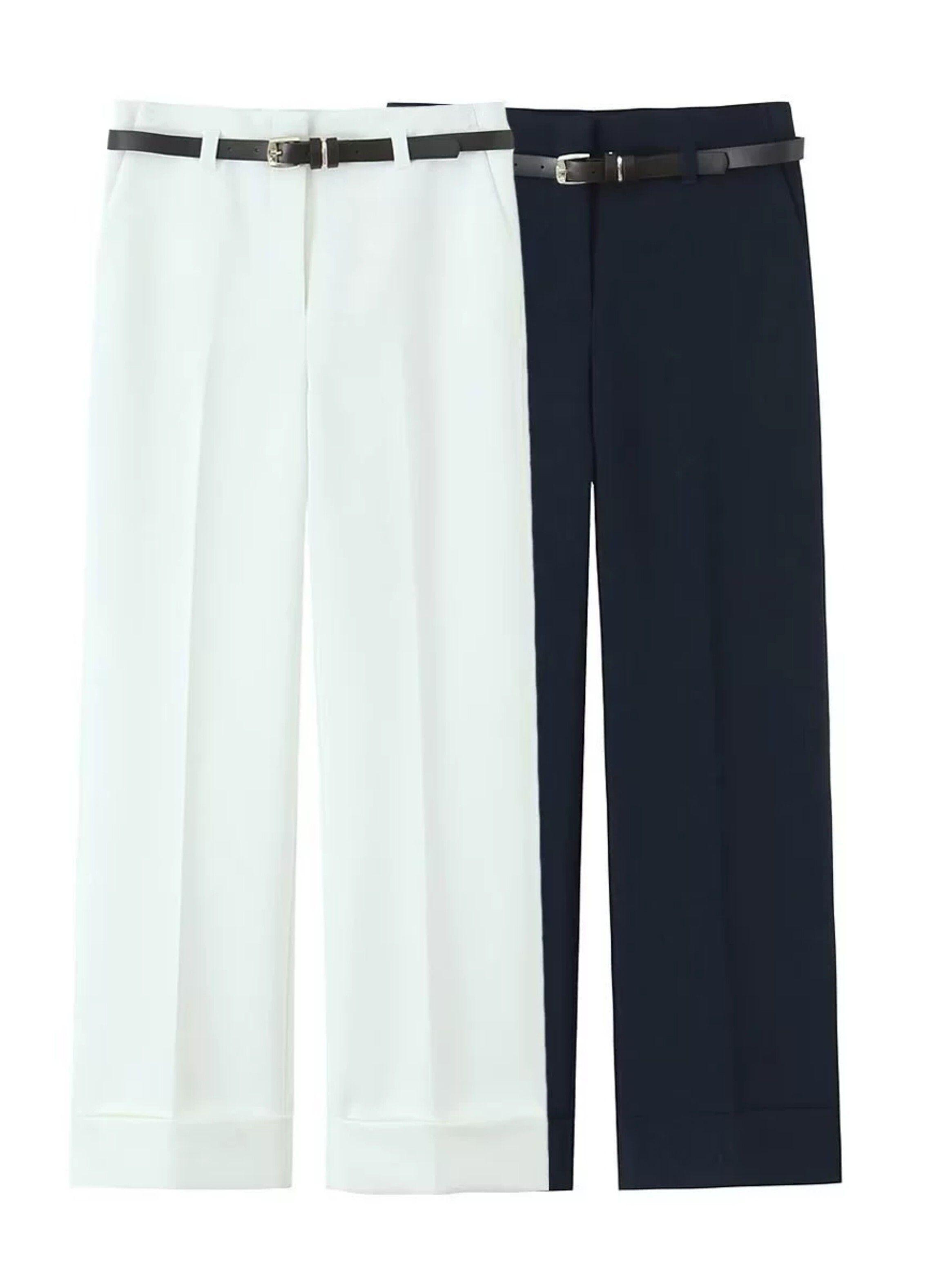 Pantalon Recto Cinturon Velia Negro -3