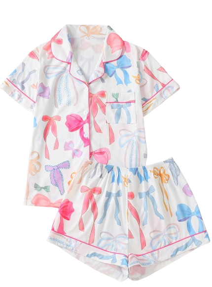 Pijama Corto Alicie Blanco Lazos-0