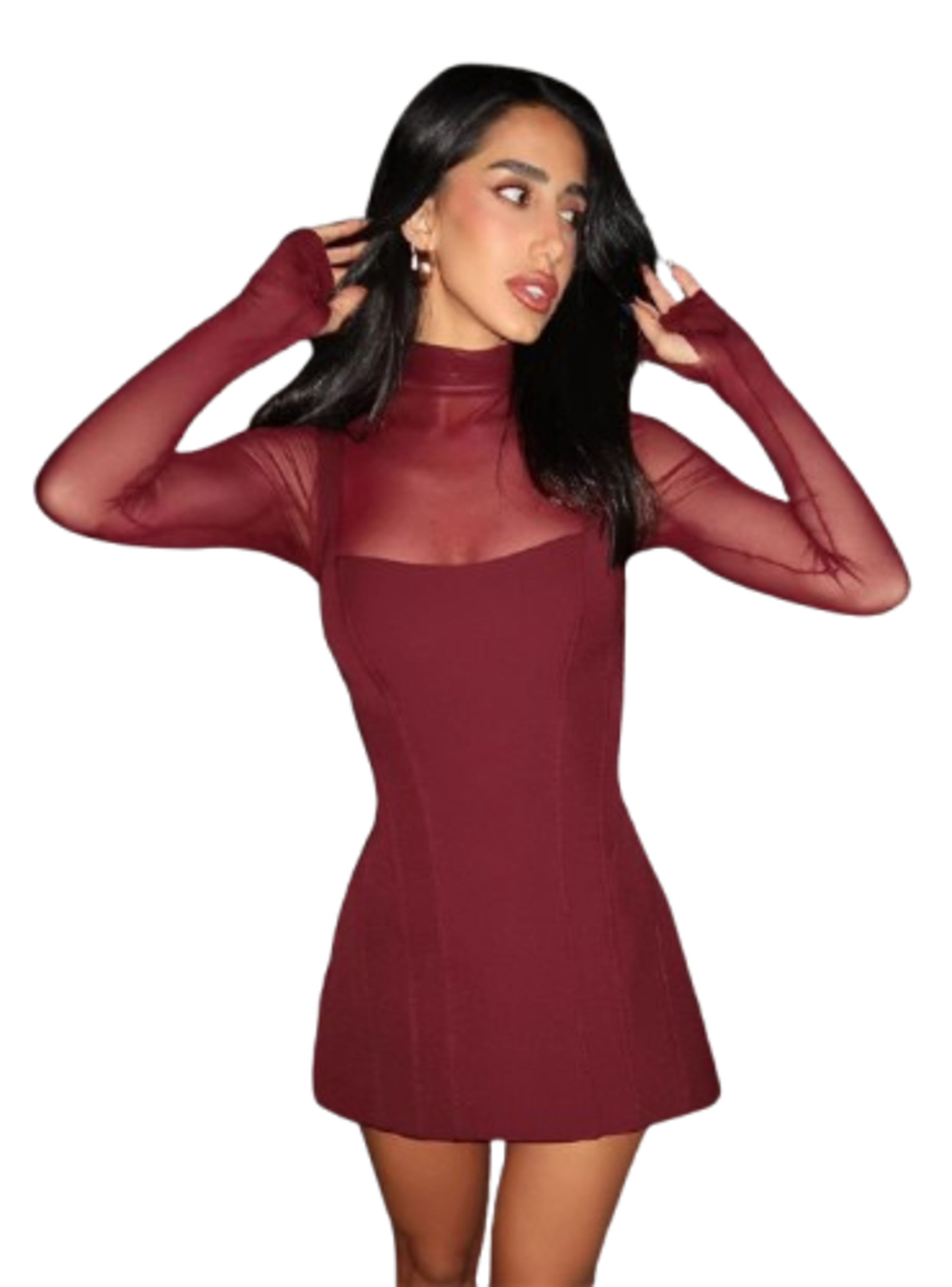 Vestido Verona Burdeo Mujer -0