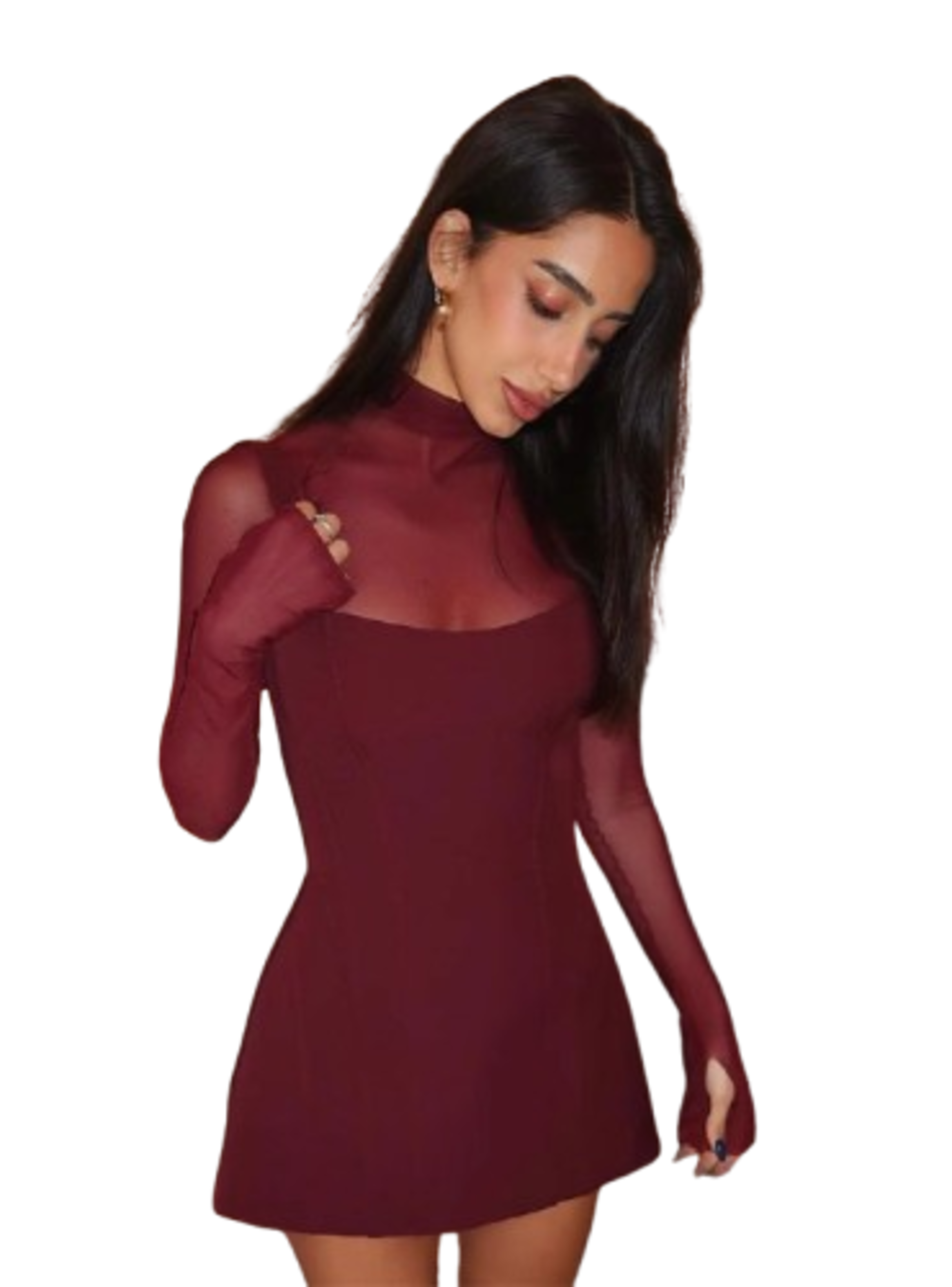 Vestido Verona Burdeo Mujer -4