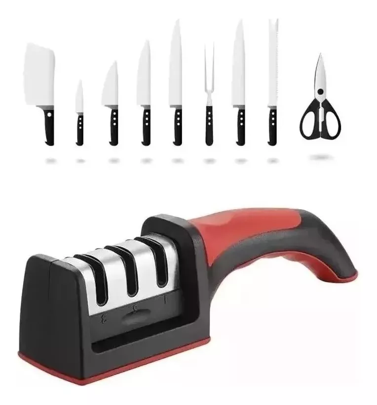Afilador De Cuchillos Manual 3 Etapas Calidad Premium-2