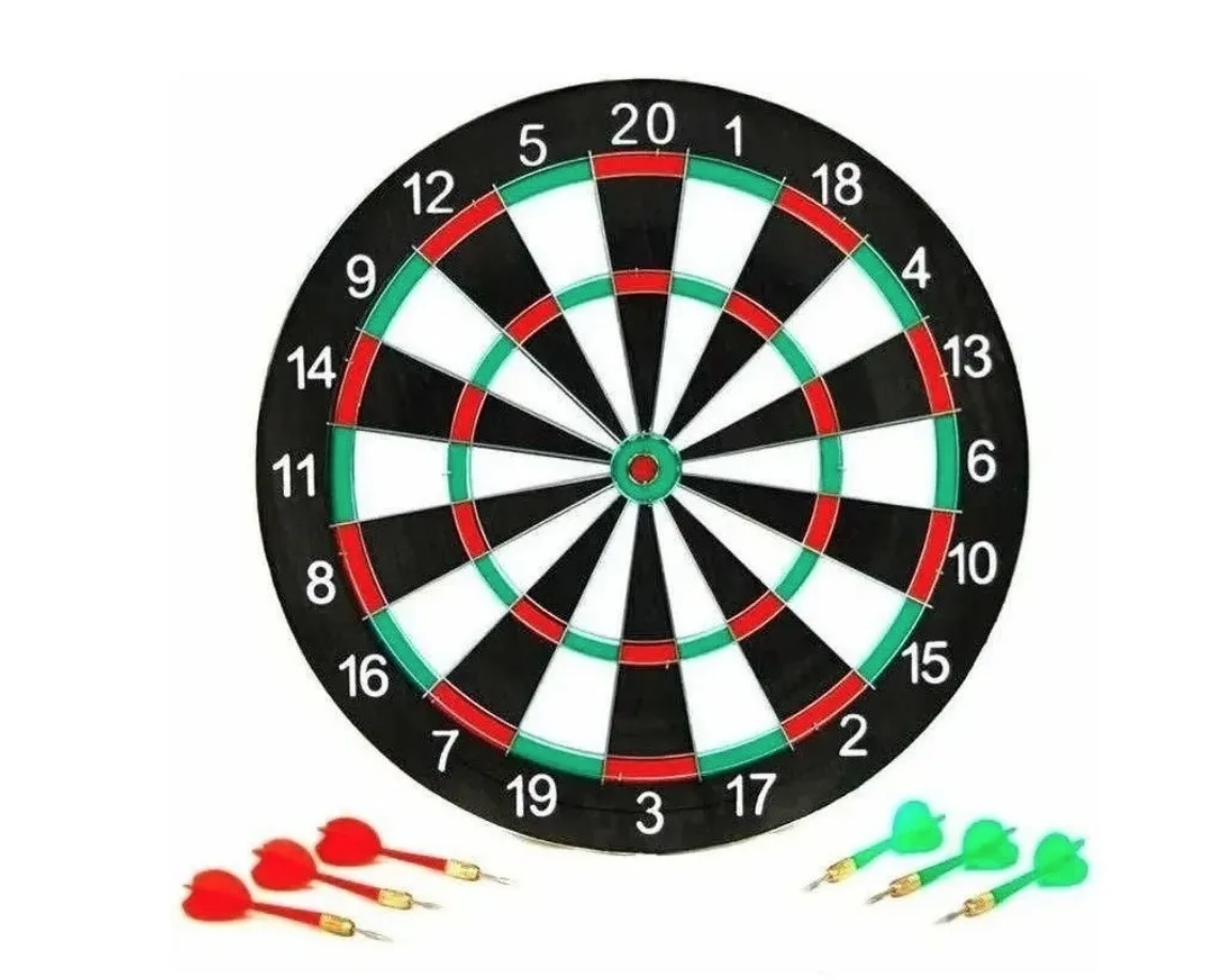 Tablero Tiro Al Blanco Reversible 43 Cm 6 Dardos-1