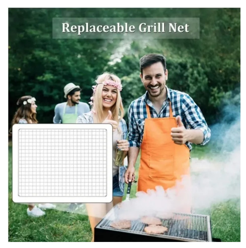 Parrilla Rejilla Barbacoa Asados Pescados Verduras 45x30cm-2