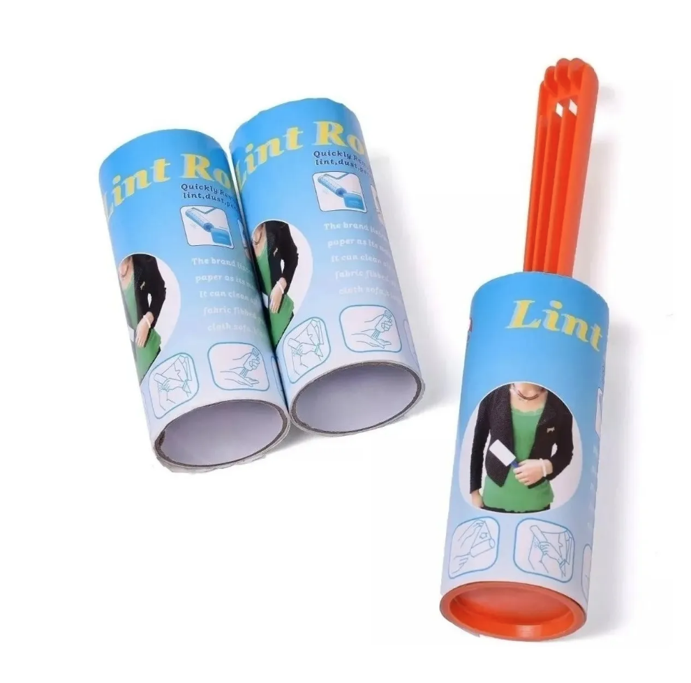 Quita Saca Pelusa Ropa Rodillo Lint Roller Con 2 Repuestos-0