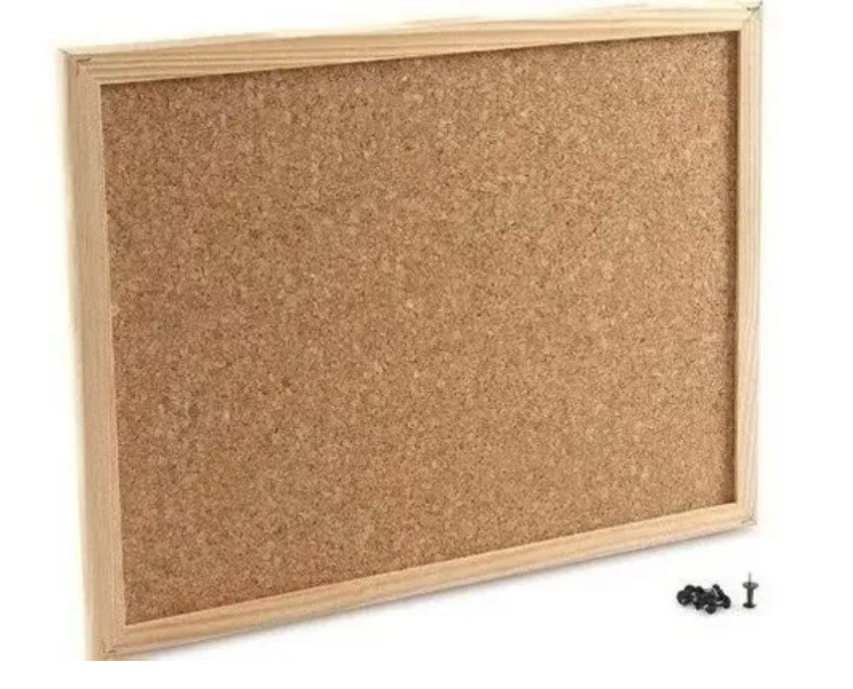 Pizarra De Corcho 40 X 60 Borde De Madera-2