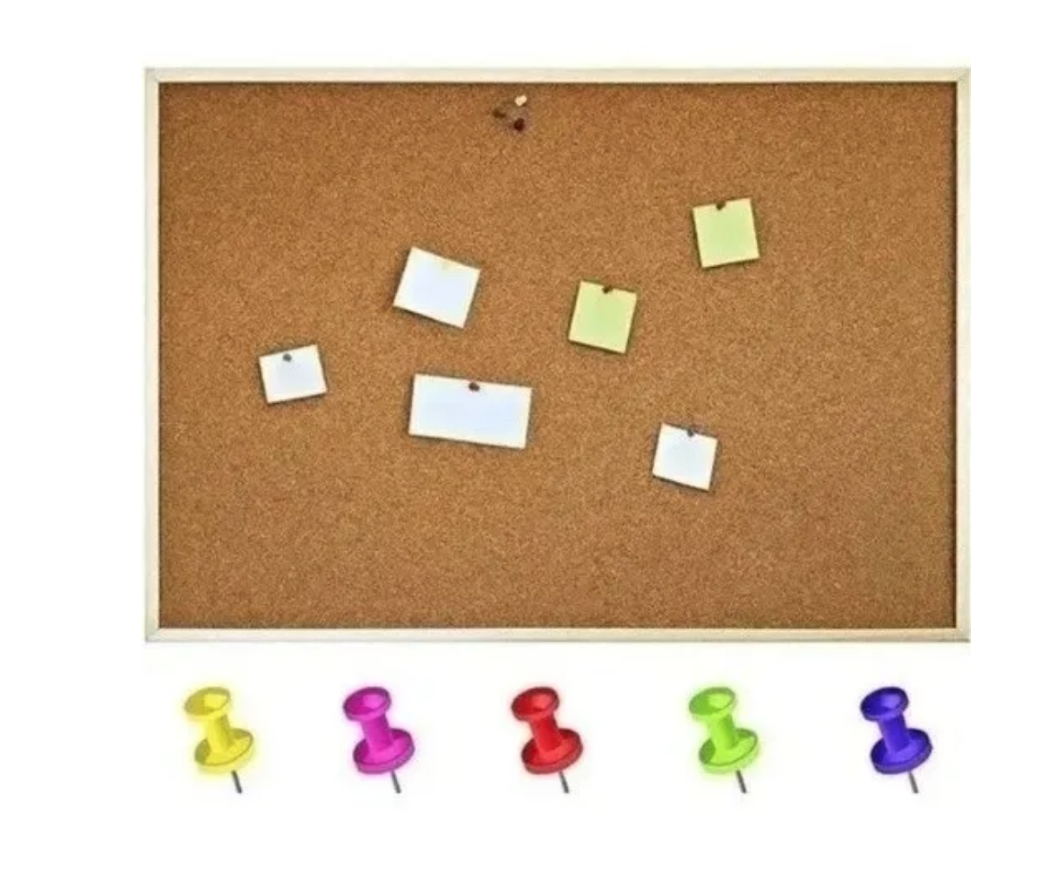 Pizarra De Corcho 40 X 60 Borde De Madera-1