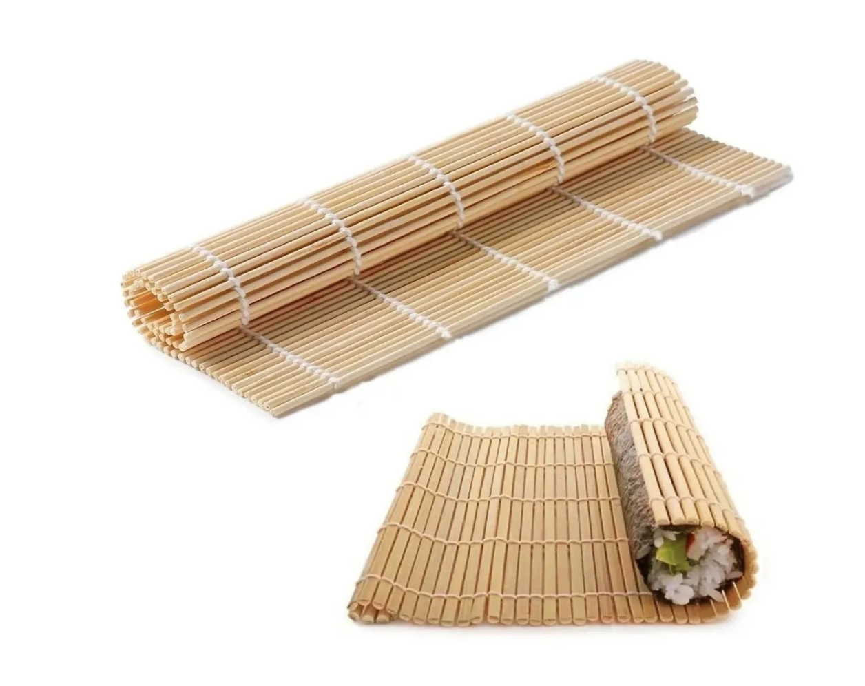 Pack 12 Esterilla Redonda Bambú Para Sushi De 30x42cm-0