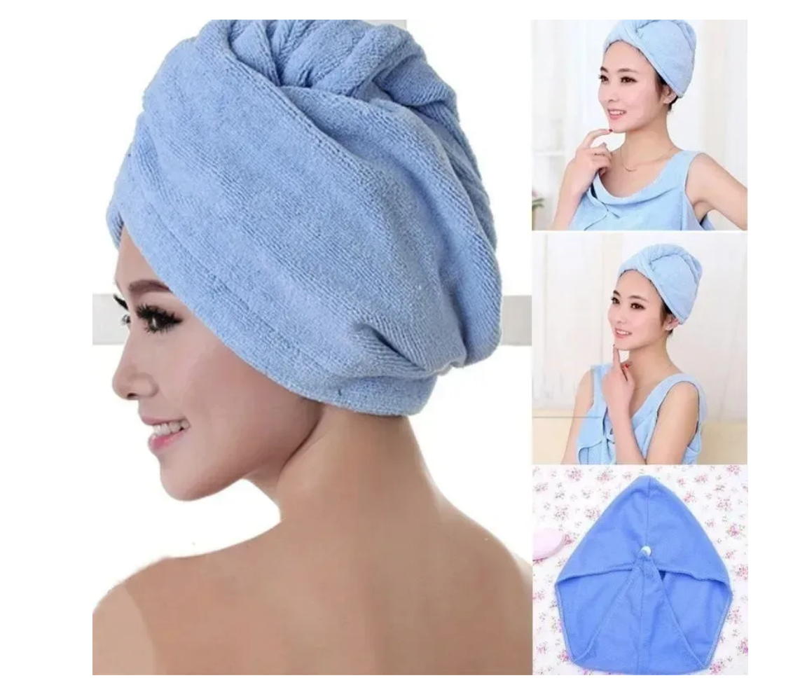 Toalla Para Secar Pelo Turbante Microfibra Colores Cabello Lila-1