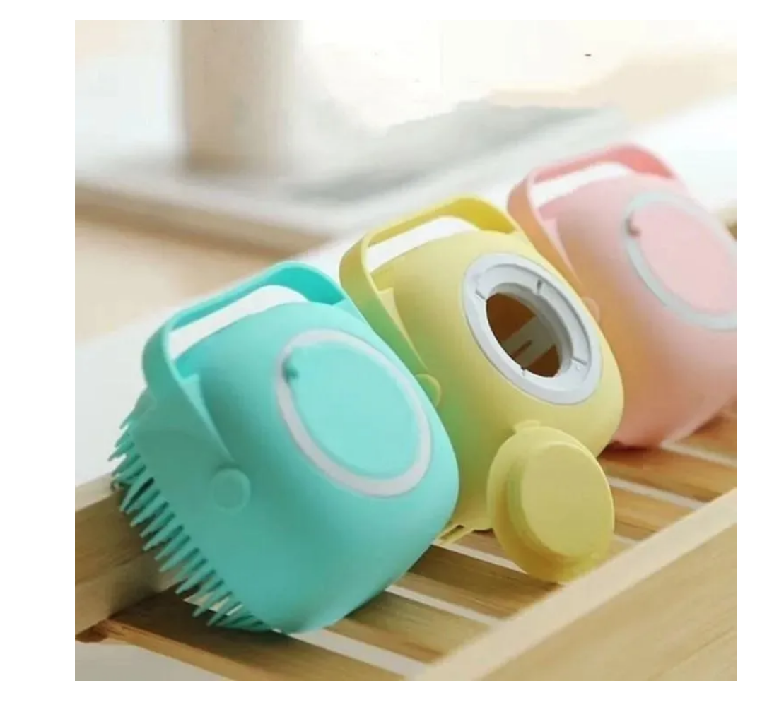 Cepillo De Silicona Para Ducha Suave Con Dispensador-1