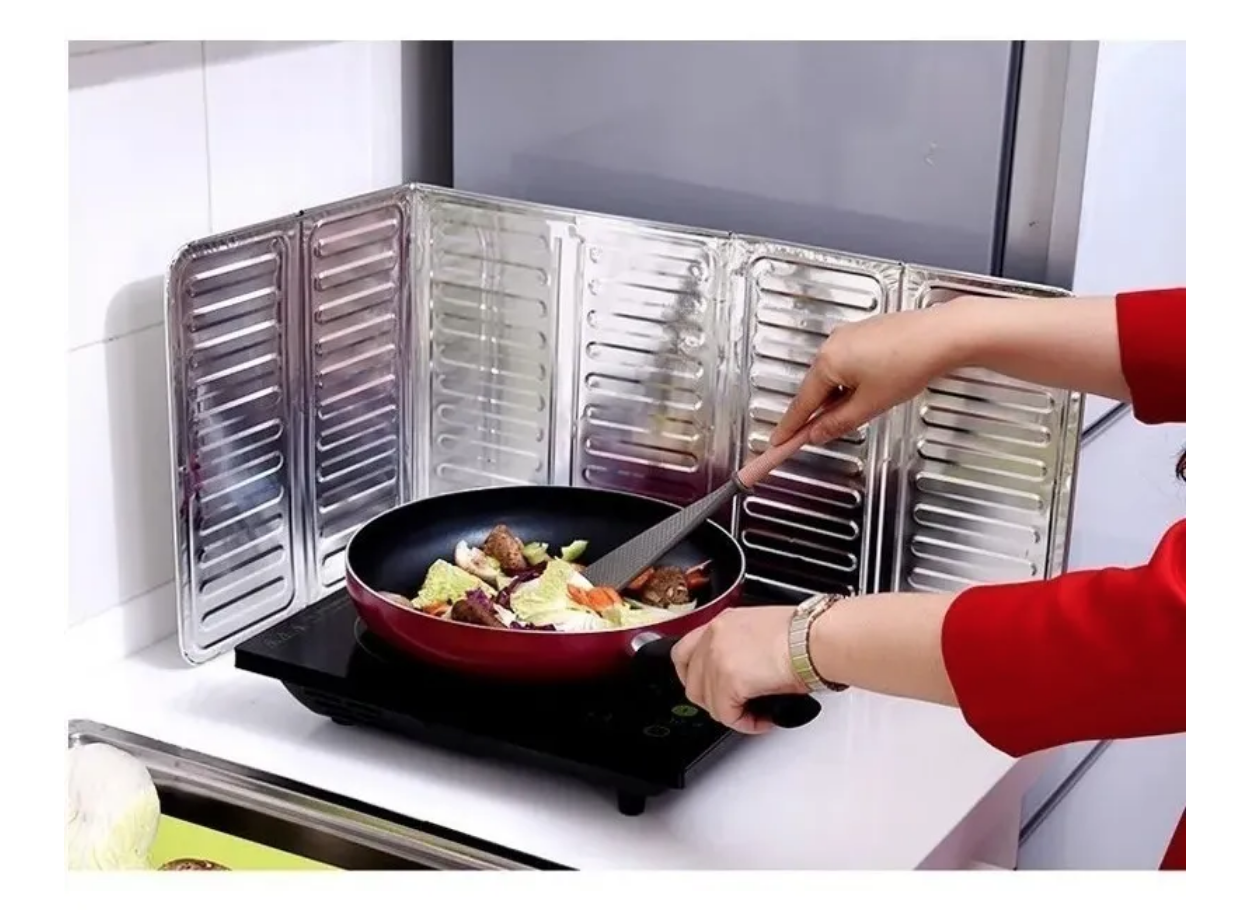  2x Protector Aluminio 32x84cm Anti Salpicadura Aceite Cocina-1