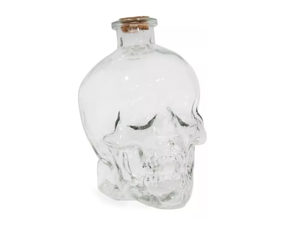 Botella Calavera Vidrio Craneo Vodka Whisky 750 Ml-1