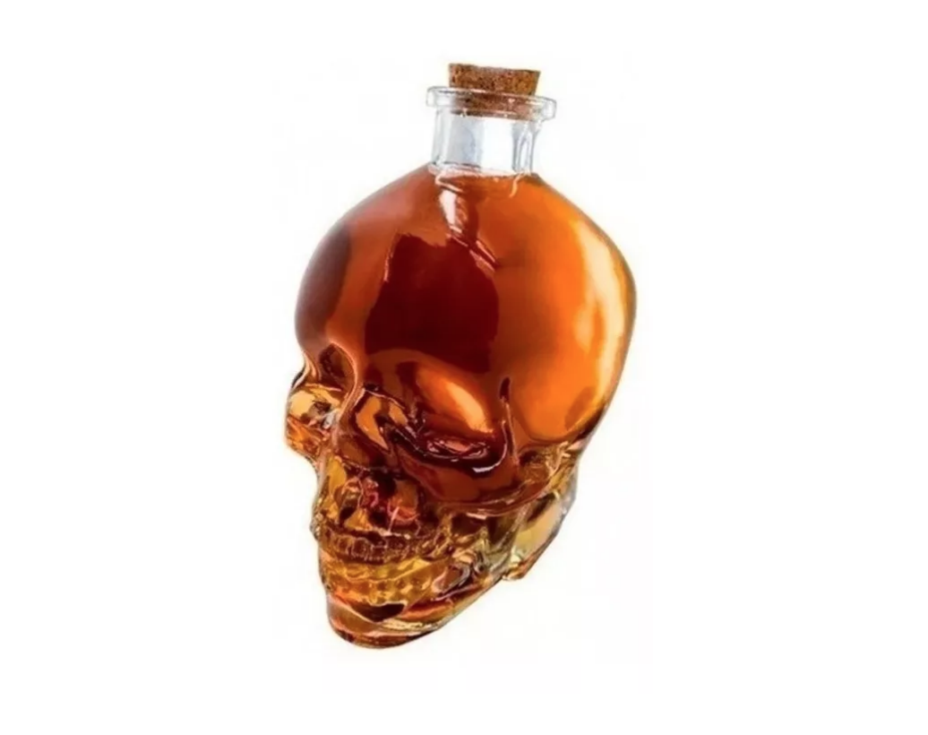 Botella Calavera Vidrio Craneo Vodka Whisky 750 Ml-0