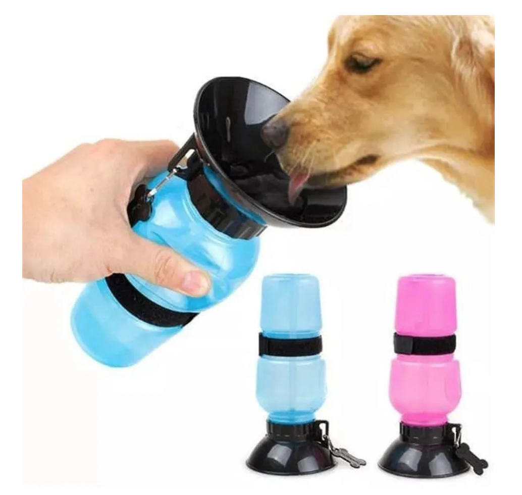 Bebedero Botella Agua Mascota Taza Hidratación Paseo 500ml-1