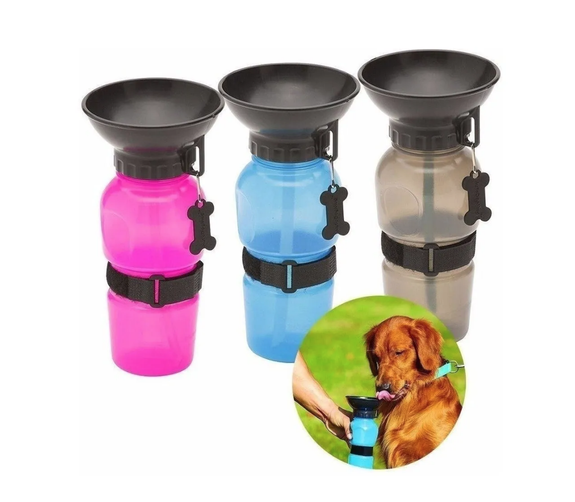 Bebedero Botella Agua Mascota Taza Hidratación Paseo 500ml-2